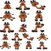Looney Cute Reindeer - 28823 - Ceramic Decal - Enamel Decal - Glass Decal - Waterslide Decal - 3 Different Size Sheet (Images) to Choose from. Choose Either Ceramic (Enamel) or Glass Fusing Decals view 1