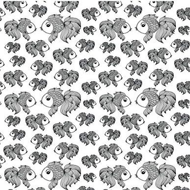 Black and White Koi Fish - 10408 - Ceramic Decal - Enamel Decal - Glass Decal - Waterslide Decal - 3 Different Size Sheet (images) to Choose from. Choose either Ceramic (Enamel) or Glass Fusing Decals