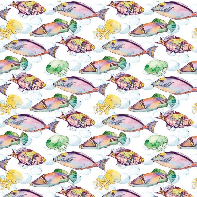 Fish of The Tropics - 34143689 - Ceramic Decal - Enamel Decal - Glass Decal - Waterslide Decal - 3 Different Size Sheet (Images) to Choose from. Choose Either Ceramic (Enamel) or Glass Fusing Decals