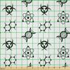 Lunarable Science Fabric by The Yard, Group of Monochrome Chemicaltom Molecule DNand Poison Pattern, Microfiber Fabric for Arts and Crafts Textiles & Decor, 1 Yard, Black White view 2