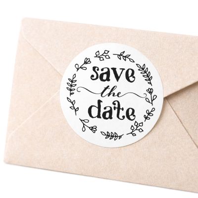ZLKAPT Save the Date Stickers for Wedding Invitations: 1.6 Inch Round Wedding Envelope Seal Stickers for Bridal Shower, Engagement Party, Invitation Seals, Favor Bags, 120 PCS