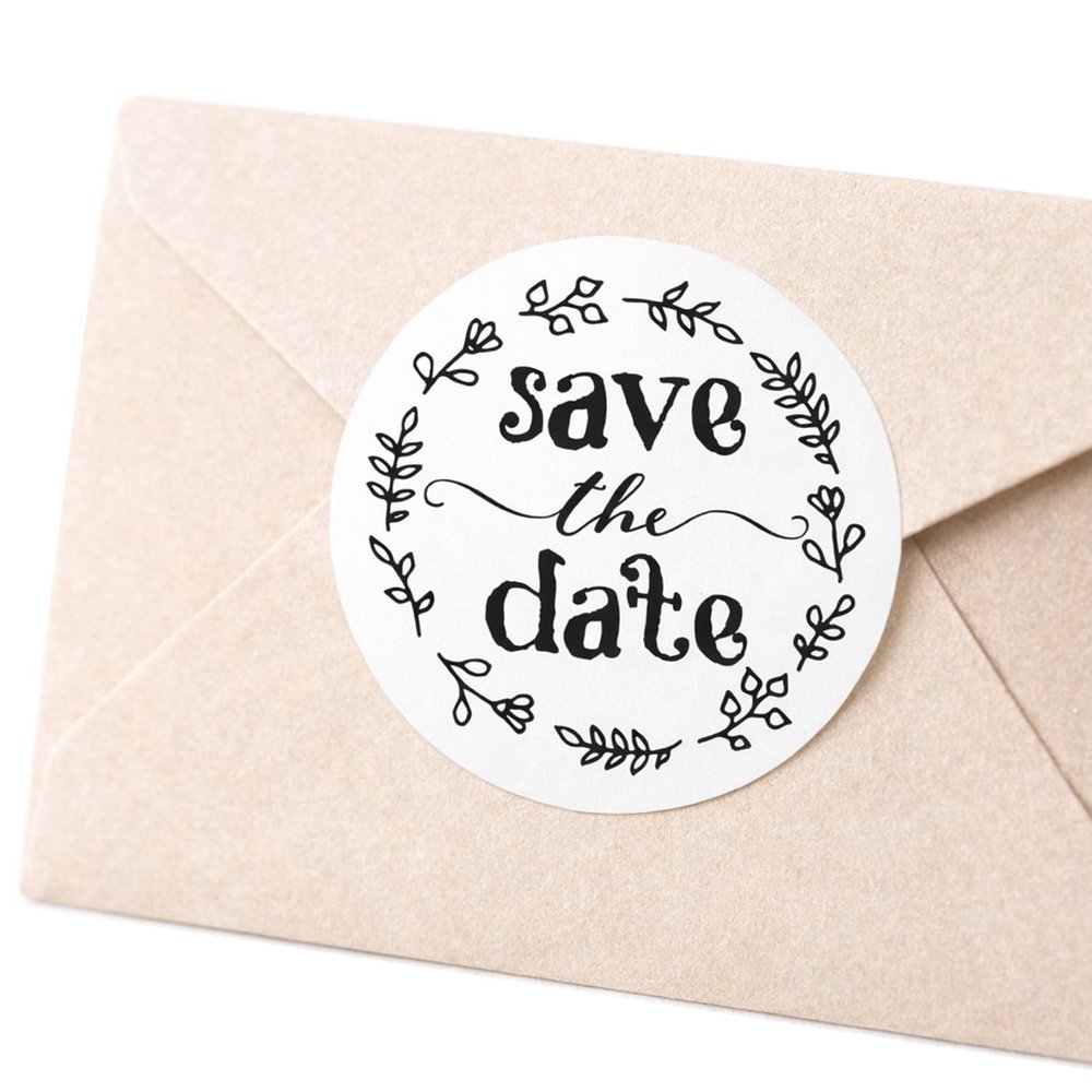 ZLKAPT Save the Date Stickers for Wedding Invitations: 1.6 Inch Round Wedding Envelope Seal Stickers for Bridal Shower, Engagement Party, Invitation Seals, Favor Bags, 120 PCS