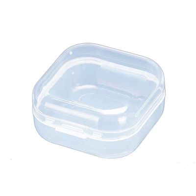 AKOAK Clear Polypropylene Mini Storage Containers Box with Hinged Lid for Earphones,Accessories,Crafts,Screws,1.22" x 1.22" x 0.59",Pack of 12