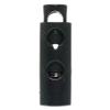 Paracord Planet Dual Barrel Spring Cord Lock - Plastic Black Cord Stoppers for 1/8" Paracord - 50 Pack view 1