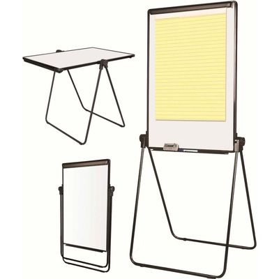 MasterVision EA14000583MV Folds-to-a-Table Melamine Easel 28 1/2 x 37 1/2 White Steel/Laminate