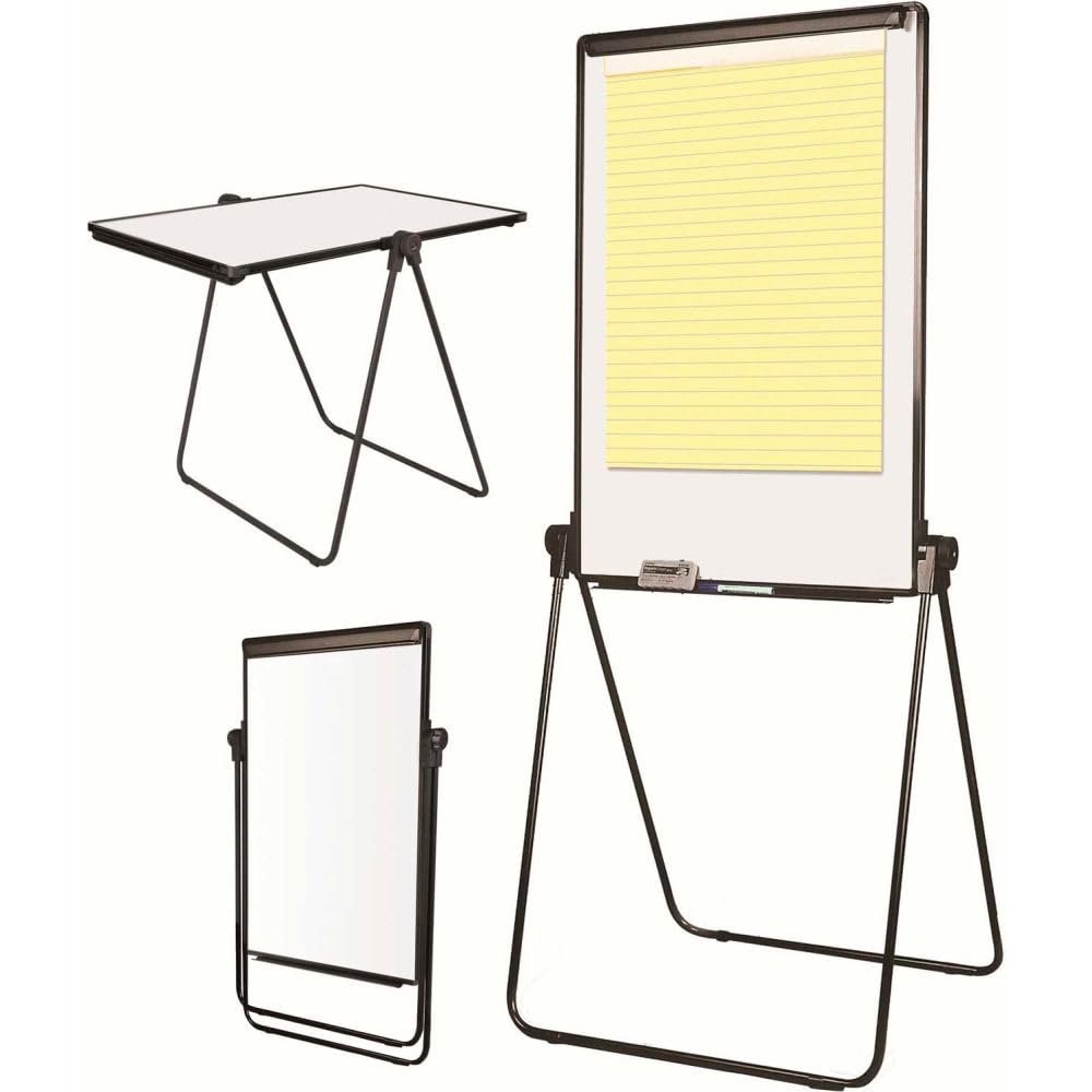 MasterVision EA14000583MV Folds-to-a-Table Melamine Easel 28 1/2 x 37 1/2 White Steel/Laminate
