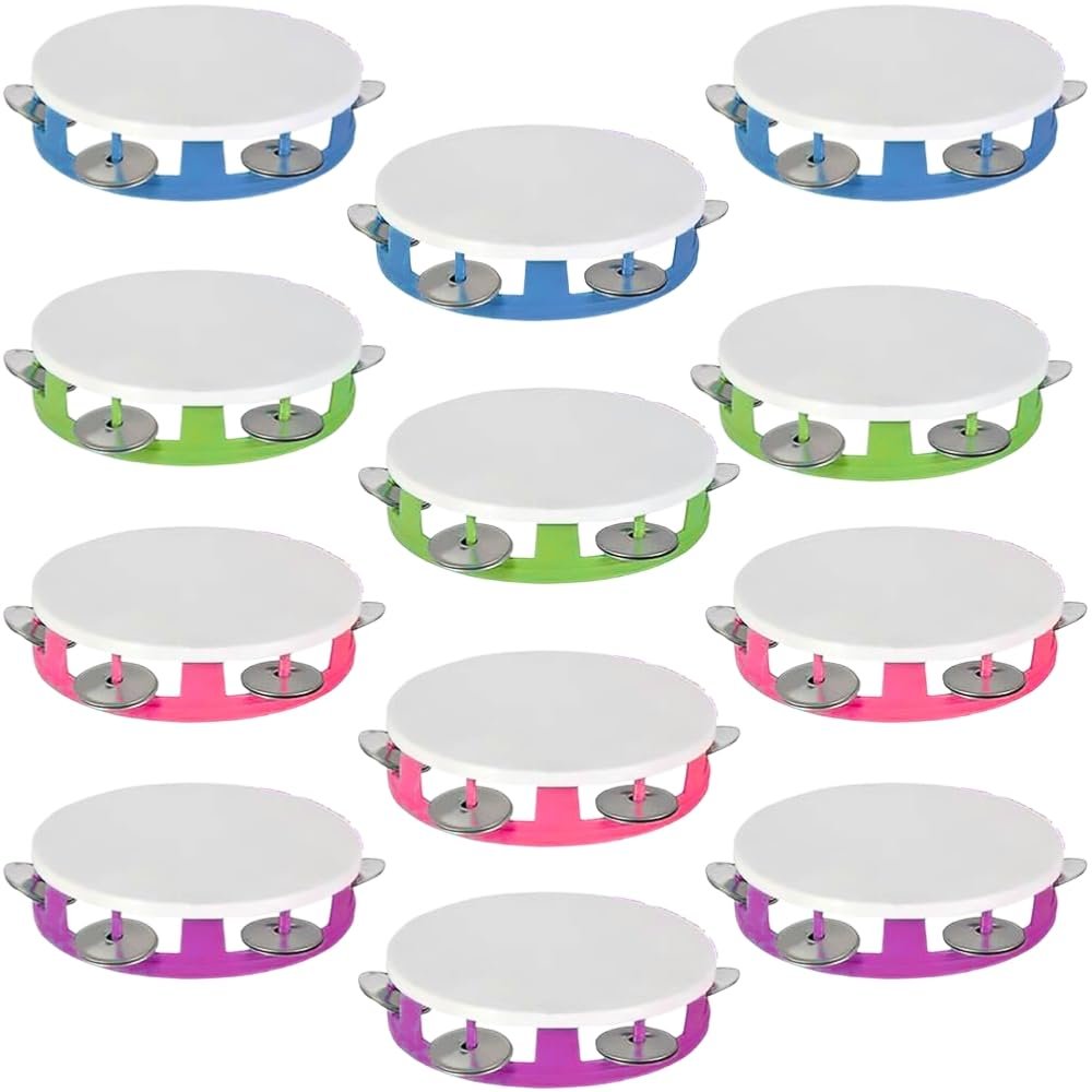 Fun Express Plastic Tambourine - Toys - 12 Pieces