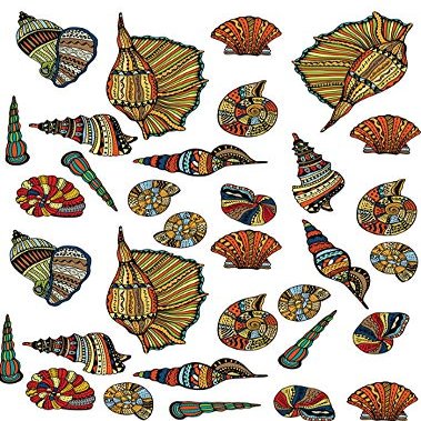 Dark Shells - 104016278 - Ceramic Decal - Enamel Decal - Glass Decal - Waterslide Decal - 3 Different Size Sheet (Images) to Choose from. Choose Either Ceramic (Enamel) or Glass Fusing Decals