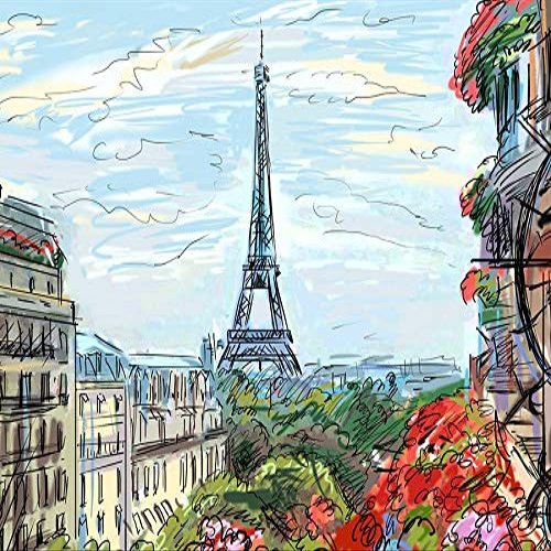 Springtime in Paris - 63801 - Ceramic Decal - Enamel Decal - Glass Decal - Waterslide Decal - 3 Different Size Sheet (Images) to Choose from. Choose Either Ceramic (Enamel) or Glass Fusing Decals