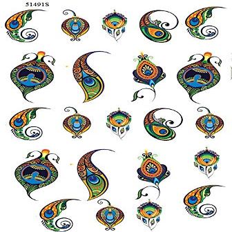 Peacock Tail Feathers - 51491 - Ceramic Decal - Enamel Decal - Glass Decal - Waterslide Decal - 3 Different Size Sheet (Images) to Choose from. Choose Either Ceramic (Enamel) or Glass Fusing Decals