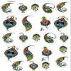Peacock Tail Feathers - 51491 - Ceramic Decal - Enamel Decal - Glass Decal - Waterslide Decal - 3 Different Size Sheet (Images) to Choose from. Choose Either Ceramic (Enamel) or Glass Fusing Decals view 1