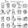 Be Awesome Animals - 85276 - Ceramic Decal - Enamel Decal - Glass Decal - Waterslide Decal - 3 Different Size Sheet (Images) to Choose from. Choose Either Ceramic (Enamel) or Glass Fusing Decals view 1