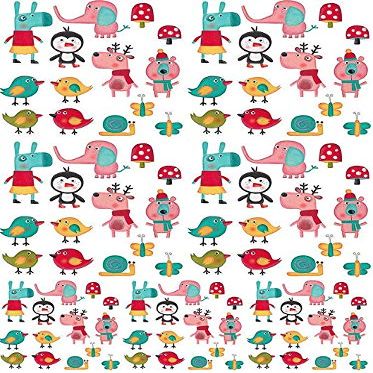Cute Animals Four - 201606090122 - Ceramic Decal - Enamel Decal - Glass Decal - Waterslide Decal - 3 Different Size Sheet (images) to Choose from. Choose either Ceramic (Enamel) or Glass Fusing Decals