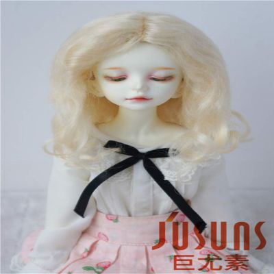 Wig only JD029 6-7inch 7-8inch 8-9inch Long Alice Mohair BJD Doll Wigs (Blond, 7-8inch)