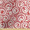 Lunarable Candy Cane Fabric by The Yard, Christmas Season Pattern Swirled Candy Design Winter Holiday, Decorative Satin Fabric for Home Textiles and Crafts, 1 Yard, Coral and Ivory view 1