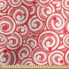 Lunarable Candy Cane Fabric by The Yard, Christmas Season Pattern Swirled Candy Design Winter Holiday, Decorative Satin Fabric for Home Textiles and Crafts, 1 Yard, Coral and Ivory view 2