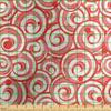 Lunarable Candy Cane Fabric by The Yard, Christmas Season Pattern Swirled Candy Design Winter Holiday, Decorative Satin Fabric for Home Textiles and Crafts, 1 Yard, Coral and Ivory view 3