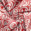 Lunarable Candy Cane Fabric by The Yard, Christmas Season Pattern Swirled Candy Design Winter Holiday, Decorative Satin Fabric for Home Textiles and Crafts, 1 Yard, Coral and Ivory view 4