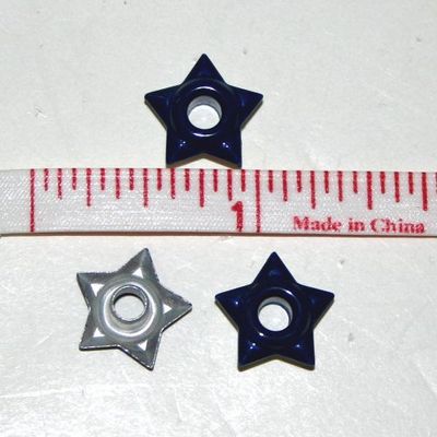 Bulk 3/16" Navy Top Painted Aluminum Star Eyelets - 500 Pack