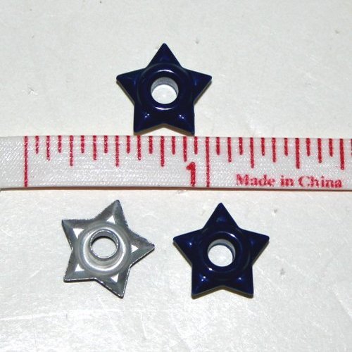 Bulk 3/16" Navy Top Painted Aluminum Star Eyelets - 500 Pack
