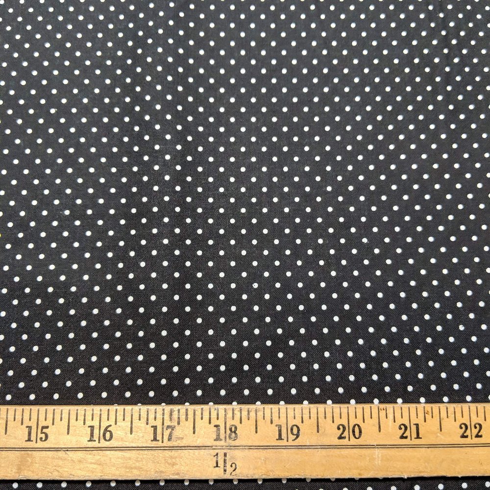 Swiss Dot on Black - White - Riley Blake Cotton Fabric