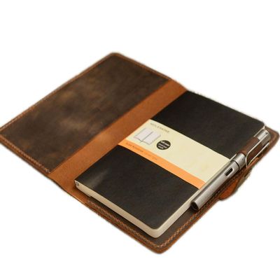 Distressed Leather 5 x 8.25" Notebook Cover Compatible with Moleskine Classic Cover Larger size, Portfolio Agenda Cover Diary Cover, 307M