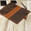 Distressed Leather 5 x 8.25" Notebook Cover Compatible with Moleskine Classic Cover Larger size, Portfolio Agenda Cover Diary Cover, 307M view 2