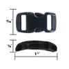 3/8 Inch Black Plastic Buckles - Curved Contoured Quick Side Release Buckles view 3