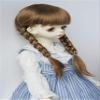 Doll Wigs JD018B Double Braids Anna Doll Wigs Synthetic Mohair BJD Doll Accessories (Brown, 8-9inch) view 2