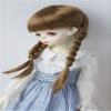Doll Wigs JD018B Double Braids Anna Doll Wigs Synthetic Mohair BJD Doll Accessories (Brown, 8-9inch) view 4