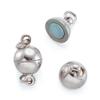 Pandahall 50 Set 8mm in Diameter Silver Plated Brass Clasps Round Ball Metal Clasps Cord End Caps for Bracelet Jewelry Making view 1