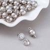 Pandahall 50 Set 8mm in Diameter Silver Plated Brass Clasps Round Ball Metal Clasps Cord End Caps for Bracelet Jewelry Making view 2