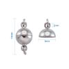 Pandahall 50 Set 8mm in Diameter Silver Plated Brass Clasps Round Ball Metal Clasps Cord End Caps for Bracelet Jewelry Making view 4