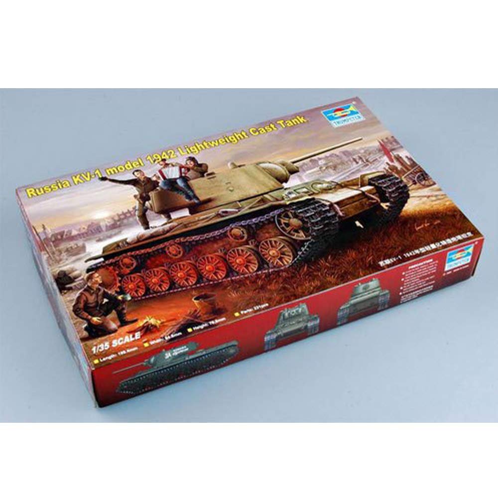 Trumpeter 1:35 Russia KV-1 Model 1942 Lightweight Cast Tank Plastic Kit #00360