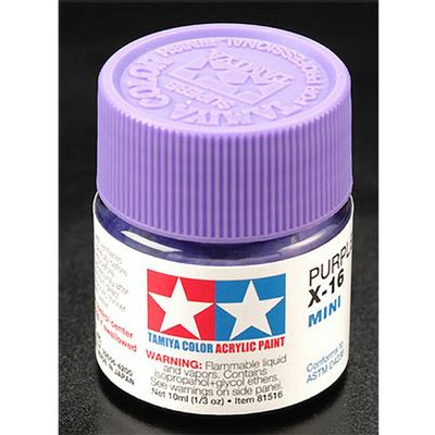 Tamiya 81516 X-16 Purple Acrylic Gloss Mini - 10 ml / 0.33 Fl.Oz