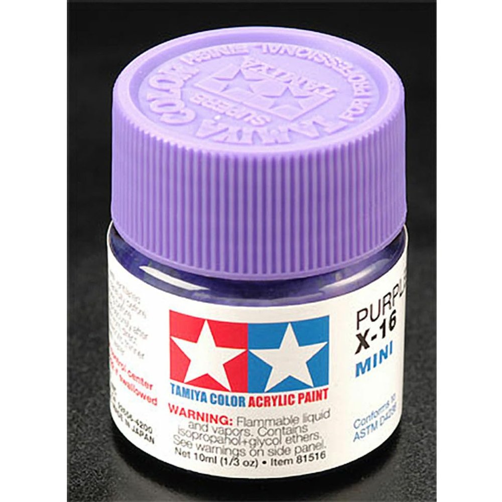 Tamiya 81516 X-16 Purple Acrylic Gloss Mini - 10 ml / 0.33 Fl.Oz