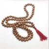 CMEI Sandalwood Mala Beads 108+1 8mm Mala Necklace Japa Mala Hand Knotted Tibetan Mala Prayer Beads Meditation Beads Yoga Necklace (Red Tassel) view 3