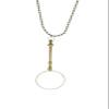 Magnifying Glass Pendant Necklace, Brass, 40" Necklace view 1