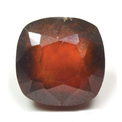 CaratYogi 10X10 MM Genuine Hessonite Stone Red Cushion Cut Faceted Loose Gemstone for Jewlery Making