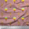 Soimoi Japan Crepe Brown Fabric - by The Yard - 42 Inch Wide - Ice Cream Food Print Material - Cool and Sweet Patterns for Fashion and Home Decor Printed Fabric view 1