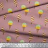 Soimoi Japan Crepe Brown Fabric - by The Yard - 42 Inch Wide - Ice Cream Food Print Material - Cool and Sweet Patterns for Fashion and Home Decor Printed Fabric view 2