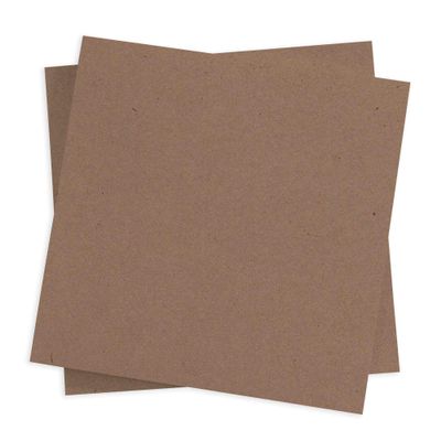 Grocer Kraft Square Flat Card - 5 1/4 x 5 1/4 Environment Raw 80C, 25 Pack