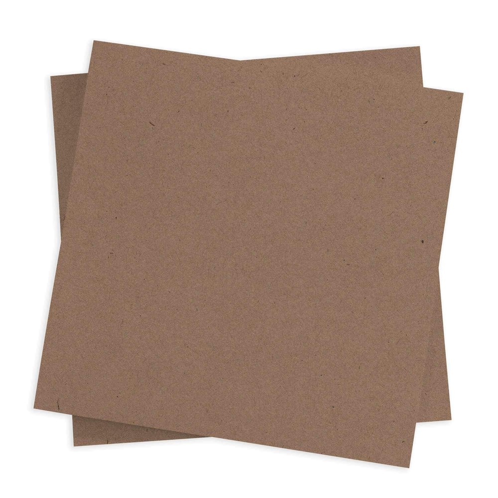 Grocer Kraft Square Flat Card - 5 1/4 x 5 1/4 Environment Raw 80C, 25 Pack