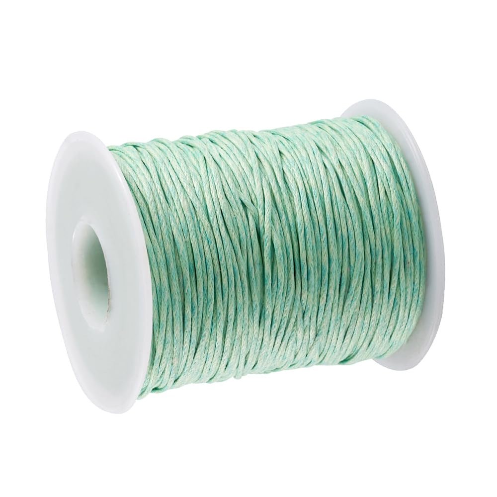 Beadthoven 100Yards 1mm Waxed Cotton Thread for Bracelet Making, Waxed Cotton Cord Beading Cord String for Friendship Bracelet Jewelry Making Necklace Sewing DIY Craft Macrame (PaleGreen)