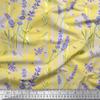 Soimoi Cotton Jersey Yellow Fabric - by The Yard - 58 Inch Wide - Leaves & Lavender Floral Print Fabric - Botanical and Delicate Patterns for Fashion and Home Printed Fabric view 1