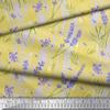 Soimoi Cotton Jersey Yellow Fabric - by The Yard - 58 Inch Wide - Leaves & Lavender Floral Print Fabric - Botanical and Delicate Patterns for Fashion and Home Printed Fabric view 2