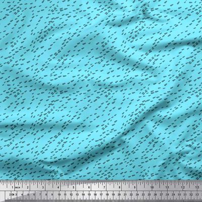Soimoi Polyester Crepe Blue Fabric - by The Yard - 52 Inch Wide - Brush Stroke Abstract Textile - Expressive and Artistic Designs for Apparel and Decor Printed Fabric