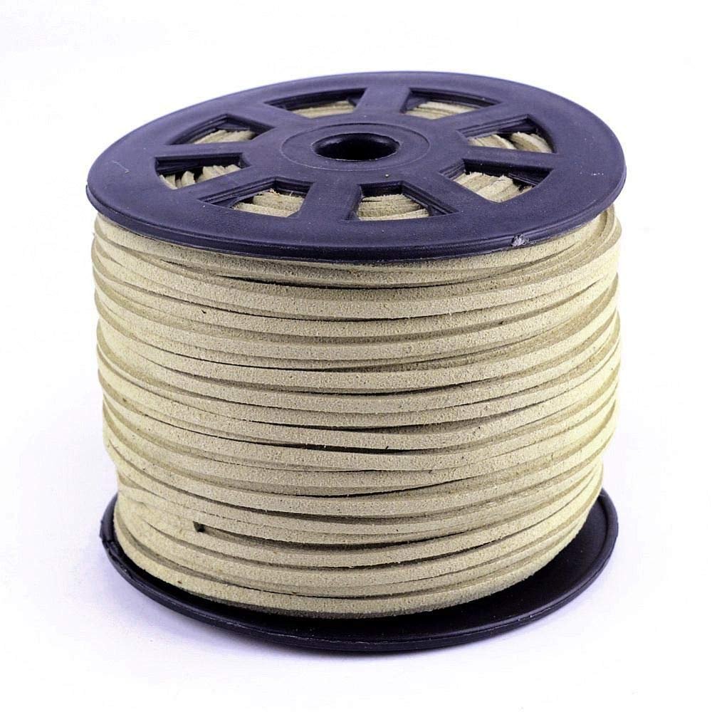 Findings Stop Brand-Faux Suede Microfiber Leather Flat Cord. (Dark Chaki)