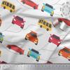 Transport Print - White - Soimoi Cotton Jersey Knit Fabric, 58" Wide Soft Stretch Printed Fabric by The Yard for T-Shirts, Baby Clothes, Pajamas, Dresses, Leggings & DIY Projects view 3