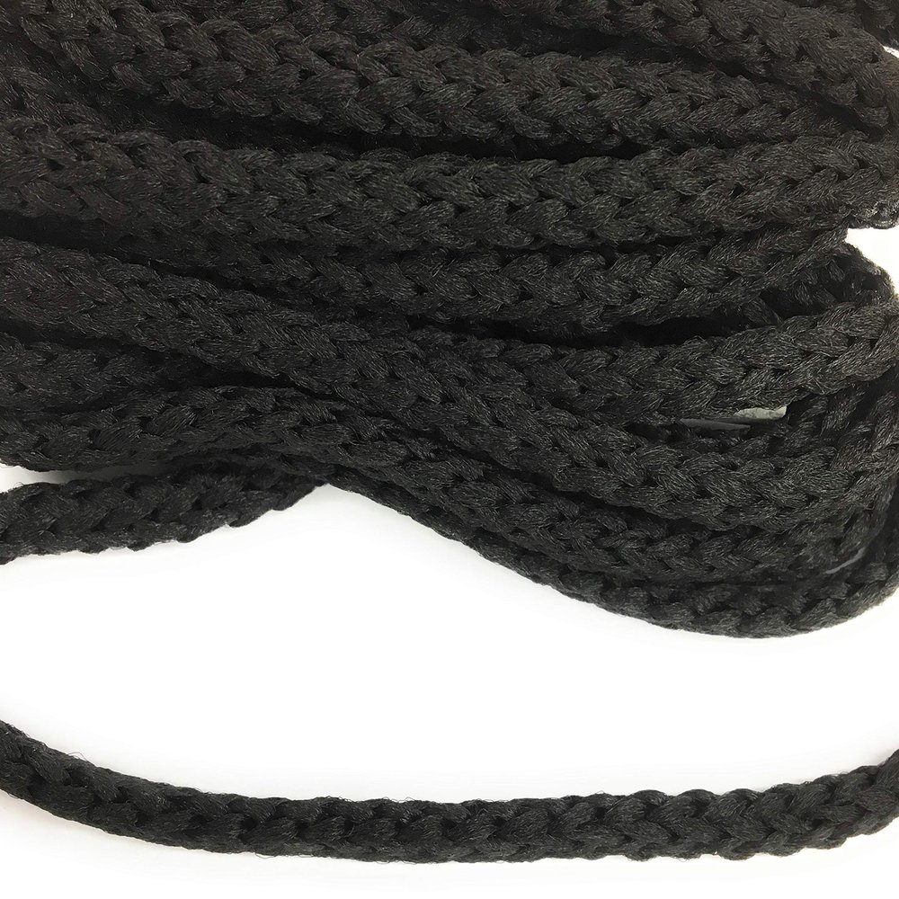 Black Cord Weave Trims 3/8" (9mm) Decorative Black Rope 5 Yards